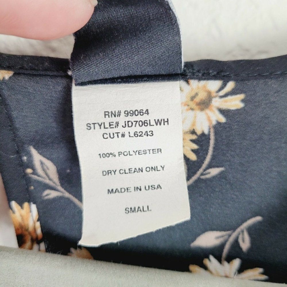 Swell Women's Whimsical Dress Black Floral Mini Dress Sz Small Surfer Girl - Picture 7 of 12